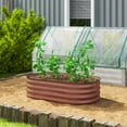 thumbnail image 2 of 3.4' x 2' x 1' Galvanized Raised Garden Bed Kit, Metal Planter Box with Safety Edging, Brown, 2 of 7