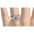 thumbnail image 3 of HeartsAndYou 1ct Engagement Ring for Women Emerald Cut Moissanite Bezel Set Solitaire 18k White Gold Over Silver, 3 of 9