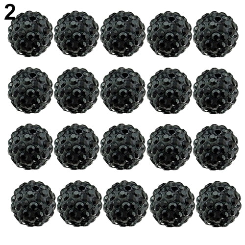 20X Round Shamballa Crystal Pave Clay Disco Ball Space Loose Beads 8/10mm 