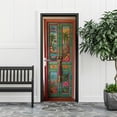 thumbnail image 5 of Tropical Bohemian Painted Door Sticker, Colorful Floral & Palm Tree Door Mural Decal for Beachy Boho Home, 5 of 5