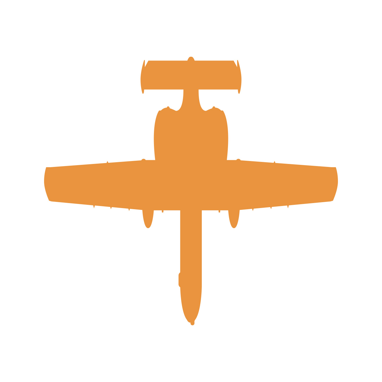 Top View A-10 Thunderbolt II Sticker Decal Die Cut - Self Adhesive