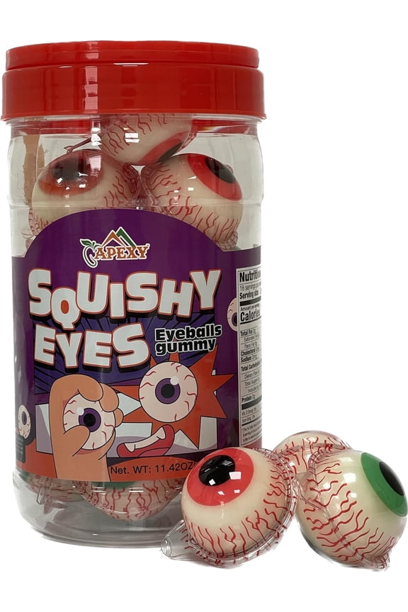 Eyeball Gummy Candy With Fruity Liquid Center Fat Free Perfect for Halloween & Themed Parties, Fun & Delicious 11.42oz