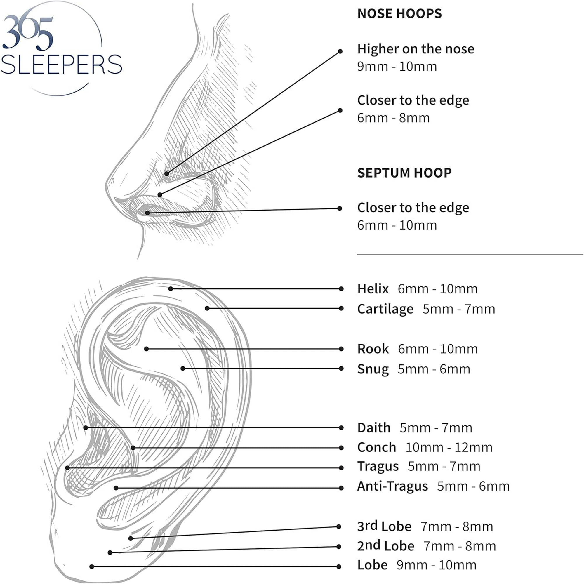 ORUYROP 365 SLEEPERS 20G 18G 16G 14G 12G 10G 8G Titanium 6mm-16mm