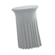 thumbnail image 4 of Mantel de cóctel, funda elástica redonda reutilizable para mesa de cóctel, decorativa, para mesas altas con faldones, ideal para eventos y bares. Gris claro, 4 of 7