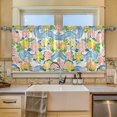 thumbnail image 2 of Yayeee Kitchen Curtains Tier Set of 2 Light Filtering 57"x36" Over Sink Window Panels, Blue Floral Wave, 2 of 7
