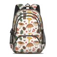 thumbnail image 2 of Mushroom and Berry Cream Pattern Backpack for School, Cute School Bag with Adjustable Shoulder Straps and Padded Back, 16.9"x12.6"x5.9", 2 of 5