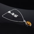 thumbnail image 3 of Real 925 Sterling Silver Necklace For Women, Genuine Cabochon Oval Tiger Eye Gemstone Amazing Handcrafted Necklace Gift For Her, 3 of 4