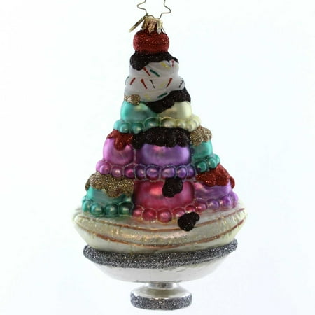 Christopher Radko SUPER SUNDAE Glass Ice Cream Christmas Christopher Radko SUPER SUNDAE Glass Ice Cream Christmas