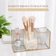 thumbnail image 2 of Caja de Almacenamiento de Pinceles de Maquillaje de Vidrio Transparente, Contenedor de Cosméticos Dorado, Soporte para Lápiz Labial, Organizador de Pinceles de Maquillaje, 2 of 6