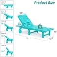thumbnail image 5 of Dycanpo Chaise Lounge Chair Outdoor Set of 4, with Adjustable Backrest & Wheels, Aruba Blue, 5 of 8