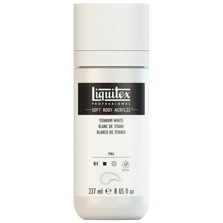 Liquitex Professional Soft Body Acrylic Color, 8 oz. Bottle, Titanium White