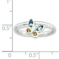 thumbnail image 2 of Blue Topaz and Citrine Sterling Silver Butterfly Ring, 2 of 7