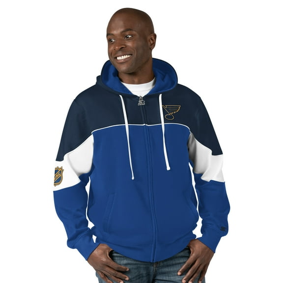 Men's Starter  Blue/Navy St. Louis Blues Power Forward Full-Zip Hoodie