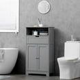 thumbnail image 2 of kleankin Bathroom Storage Cabinet Freestanding Bathroom Storage Organizer with Drawer and Adjustable Shelf for Living Room, Bedroom or Entryway, Grey, 2 of 8