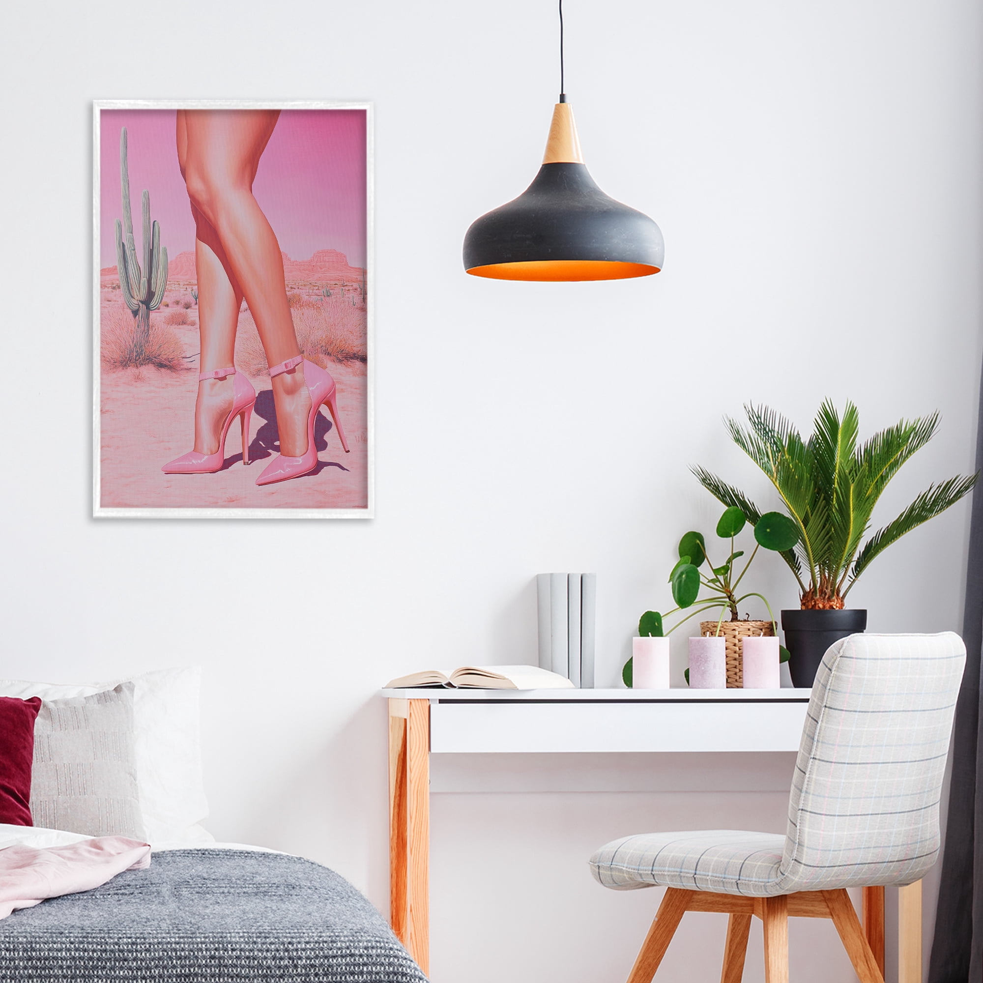 Stupell Industries Desert Heels Cowgirl White Framed Giclee Art, design by Heidi Kuntz