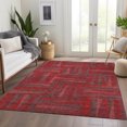 thumbnail image 6 of Addison Rugs Mayfield Premium Machine Washable Transitional Squares Red Rectangle Rug, 8' x 10', 6 of 6