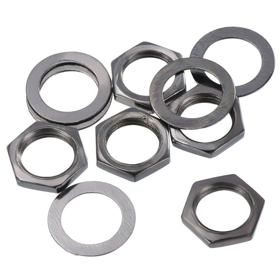 5 Set Guitar Nut and Washers M9 Guitar Input Output Jack Socket Nut Grey for Guitar, Bass