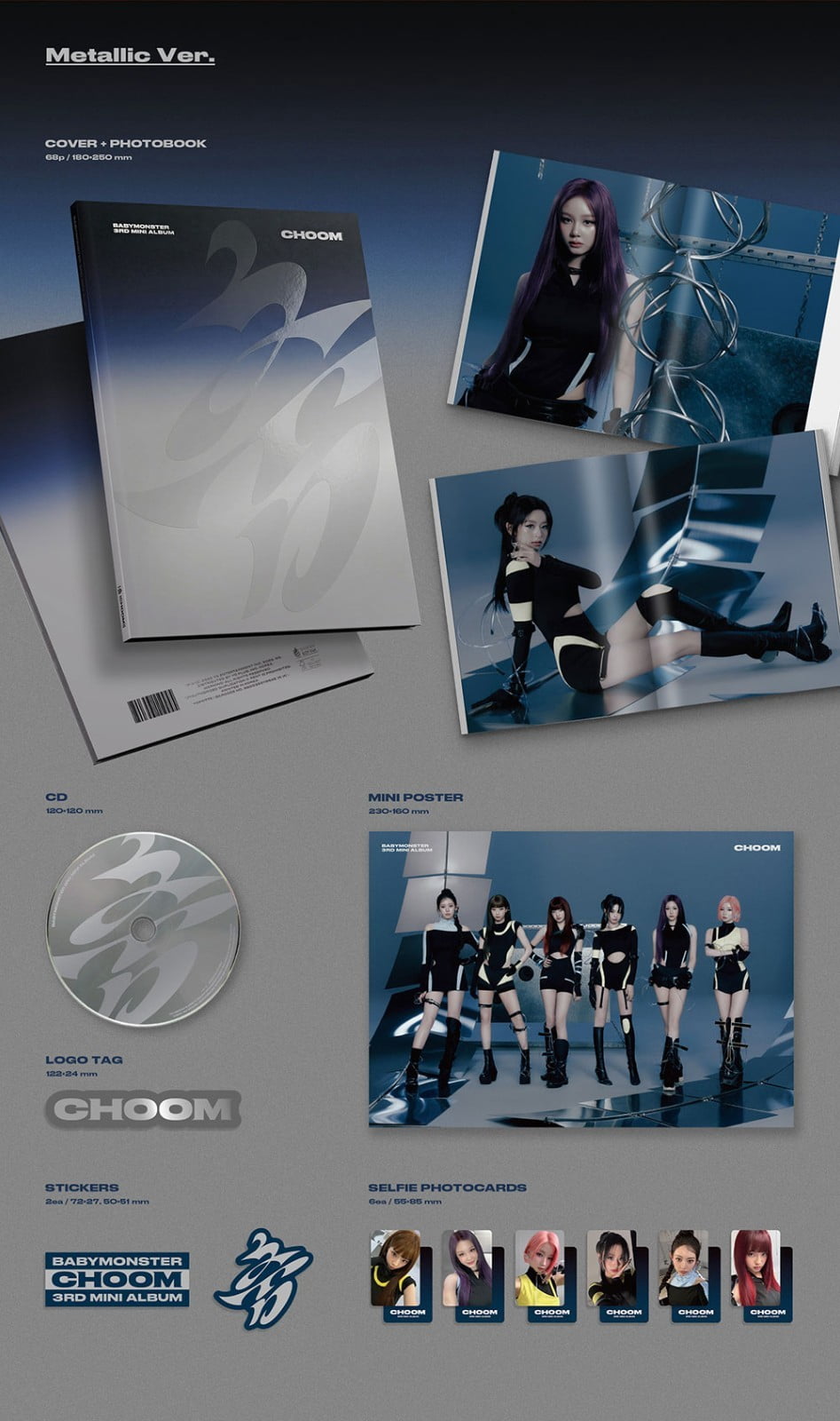BABYMONSTER - [춤 (CHOOM)] 3rd Mini Album METALLIC Version