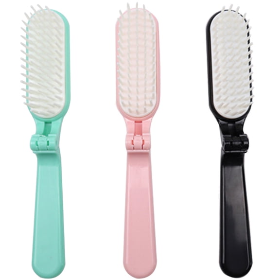 LEORX 3Pcs Folding Hair Brush Travel Comb Compact Detangling Brush for Thick and Curly Hair