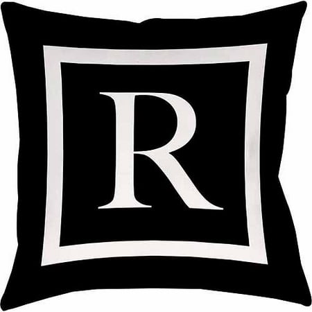 IDG Classic Block Monogram Decorative Pillow - Black