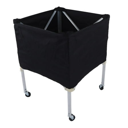 Ball Storage Cart, Easy Access Wheeled Ball Cart Foldable Black  For Volleyball