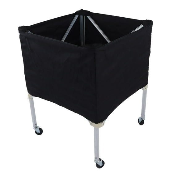 Ball Storage Cart, Easy Access Wheeled Ball Cart Foldable Black  For Volleyball