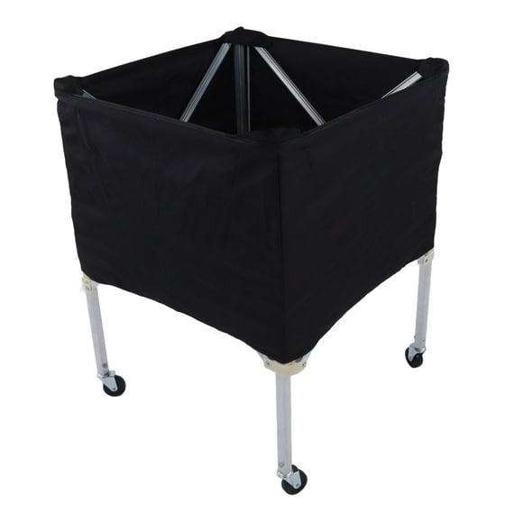 Wheeled Ball Cart, Large Capacity Black Ball Storage Cart Foldable  For Volleyball