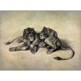 thumbnail image 2 of Butler, John 14x12 Gold Ornate Wood Framed with Double Matting Museum Art Print Titled - Big Cats III, 2 of 4
