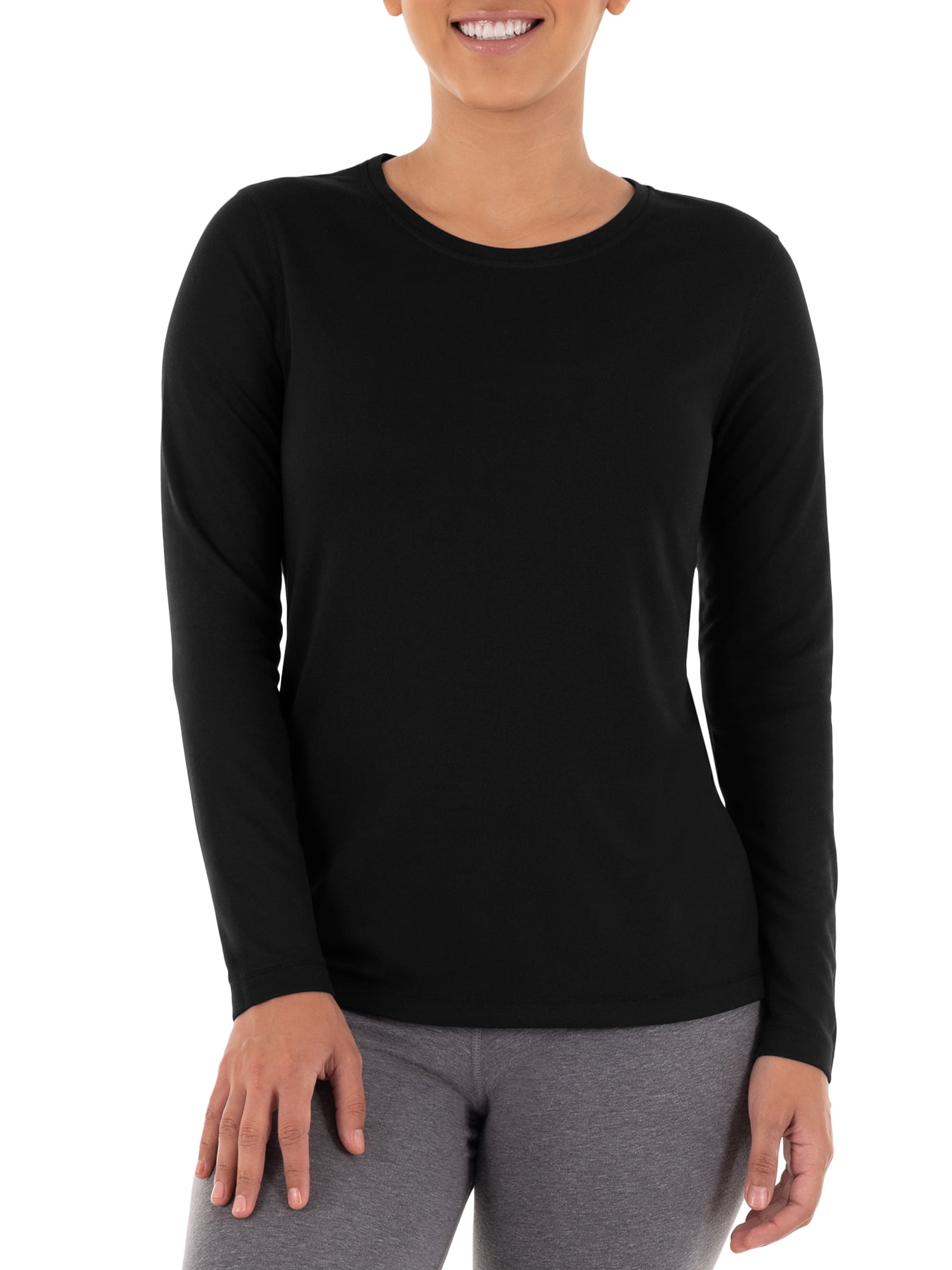 Athletic Works Women's Core Active Long Sleeve T-Shirt, 2-Pack