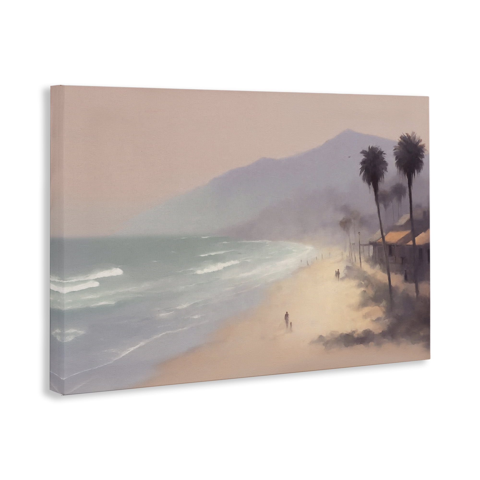 Stupell Industries Beachside Cabins View Landscape & Nature Painting Wrapped Canvas Art Print Wall Art, 36 x 24