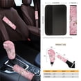 thumbnail image 4 of Jeiento Sea Turtle Car Seat Covers Set for Women Steering Wheel Cover Seat Belt Covers Trash Bin Rear View Mirror Cover Auto Armrest Cover Cushion Coasters Gear Shift Cover Pink Cherry Blossom, 4 of 7