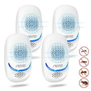 Aerb Ultrasonic Pest Repeller, 10W Powerful Plug-in Insect Repellent, Electronic Pet Safe Pest Repellent, Indoor Pest Defender for Mosquitoes, Spiders, Bed Bug, Roach, Mice, Fleas, Ants, Flies(4 Pack)