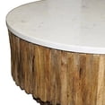 thumbnail image 4 of Round Marble Top and Wooden Strips Coffee Table, 4 of 5