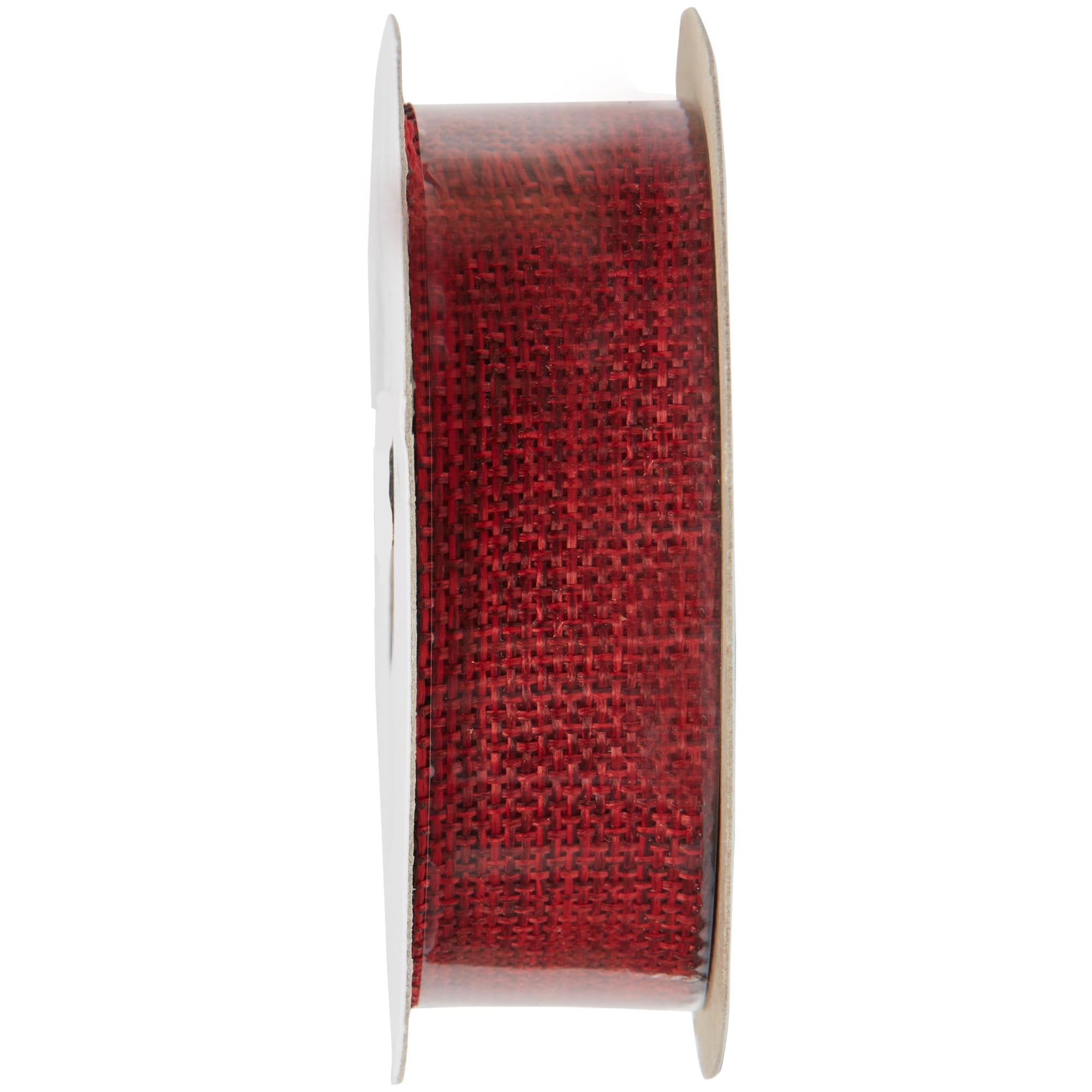 Offray Ribbon, Red 7/8 inch Woven Burlap Woven Ribbon for Crafts, Gifting, and Wedding, 9 feet, 1 Each