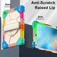thumbnail image 4 of Shockproof Case for Apple iPad 6th 5th Generation 2018 2017 / iPad Air 2 9.7 Inch, Rotating Kickstand Pencil Holder Shoulder Strap Hand Strap Kids Friendly Bumper Cover, Colorful Blue, 4 of 8