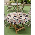 thumbnail image 5 of Outdoor Tablecloth with Umbrella Hole Zipper Beige Blossoms Black Cat Round Tablecloth 54" Waterproof Outside Table Cloth Farmhouse Romantic Flowers Patio Table Cover Tablecloths for Picnic Party, 5 of 8