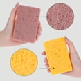 thumbnail image 2 of Unique Bargains Dual Sided Cleaning Sponges Kitchen Dishes Sponge Yellow Brown 5 Pack, 2 of 6