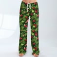 thumbnail image 7 of SAATLERI Christmas Pajamas Pants Women Santa Print Loose Soft Lounge Pants Wide Leg Drawstring Holiday Comfy Pj Bottom with Pockets, 7 of 7