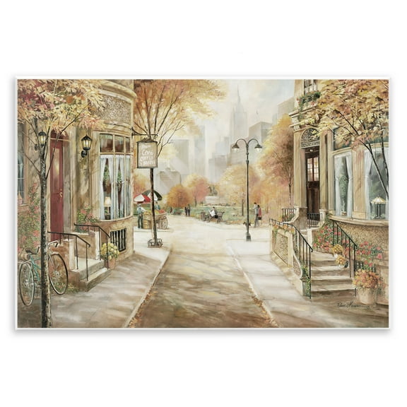 Stupell Industries City Street Shopfronts Scenic & Cityscapes Painting Unframed Art Print Wall Art, 15 x 10