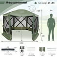 thumbnail image 3 of Costway 11.5 X 11.5 FT 6-Sided Pop-up Screen House Tent With 2 Wind Panels for Camping Green, 3 of 10
