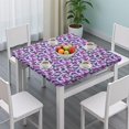 thumbnail image 3 of Purple Butterfly Pattern Square Fitted Tablecloth with Elastic Edge,Square Table Cover,Washable Elastic Table Cover for Home Kitchen Party Decor 34"x34", 3 of 6