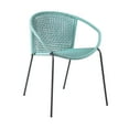 thumbnail image 2 of Sydney and Snack 3 Piece Outdoor Patio 36" Dining Set in Black Eucalyptus Wood and Wasabi Rope, 2 of 6