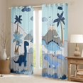 thumbnail image 2 of Homewish Cartoon Blue Dinosaur Black Out Curtains for Kids Children Teens,Kawaii Animal Dino Curtains Pack of 2 (42x63 Each),Cute Jungle Animal Bedroom Curtains,Luxury Bedroom Decor, 2 of 6