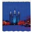 thumbnail image 3 of Ambesonne Scenery Shower Curtain, Castle in Winter Road, 69"Wx84"L, White and Blue, 3 of 5