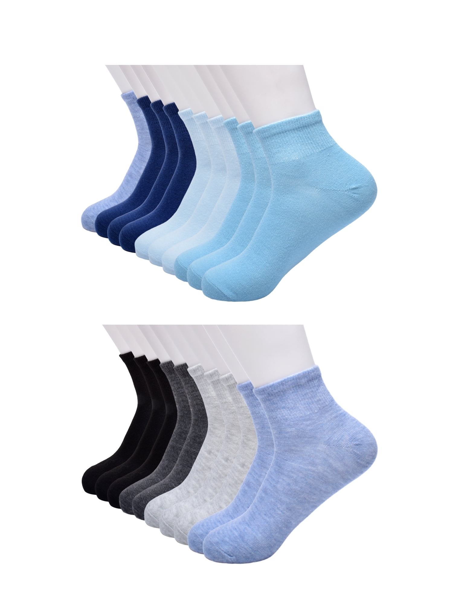 No Boundaries Women's Ankle Cut Socks, 20 Pack, Shoe Sizes 4-10