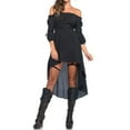 thumbnail image 2 of Off shoulder dresses women Women Cosplay Solid Long Sleeve One Shoulder Dress L, 2 of 3
