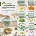 thumbnail image 4 of Large Capacity Multi-Function Salad Spinner with Slicer, One-Hand Pump Lettuce Spinner with Quick Stop Button, for Efficient Food Washing and Drying (White), 4 of 7