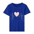 thumbnail image 4 of Kayannuo Love Heart Printed Tee Shirts for Women Valentine's Day Womens T Shirts Women's Love Printed Short Sleeved T-shirt Top Short Sleeved Round Neck Top/Shirt, 4 of 5
