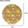 thumbnail image 4 of Coolnut Thanksgiving Day Tablecloth 60", Thanksgiving Beautiful Golden Orange Pumpkin Party Lace Round Table Cloth Water Resistant Spill Proof, Table Cover for Kitchen BBQ Hotel Dining Party Decor, 4 of 7