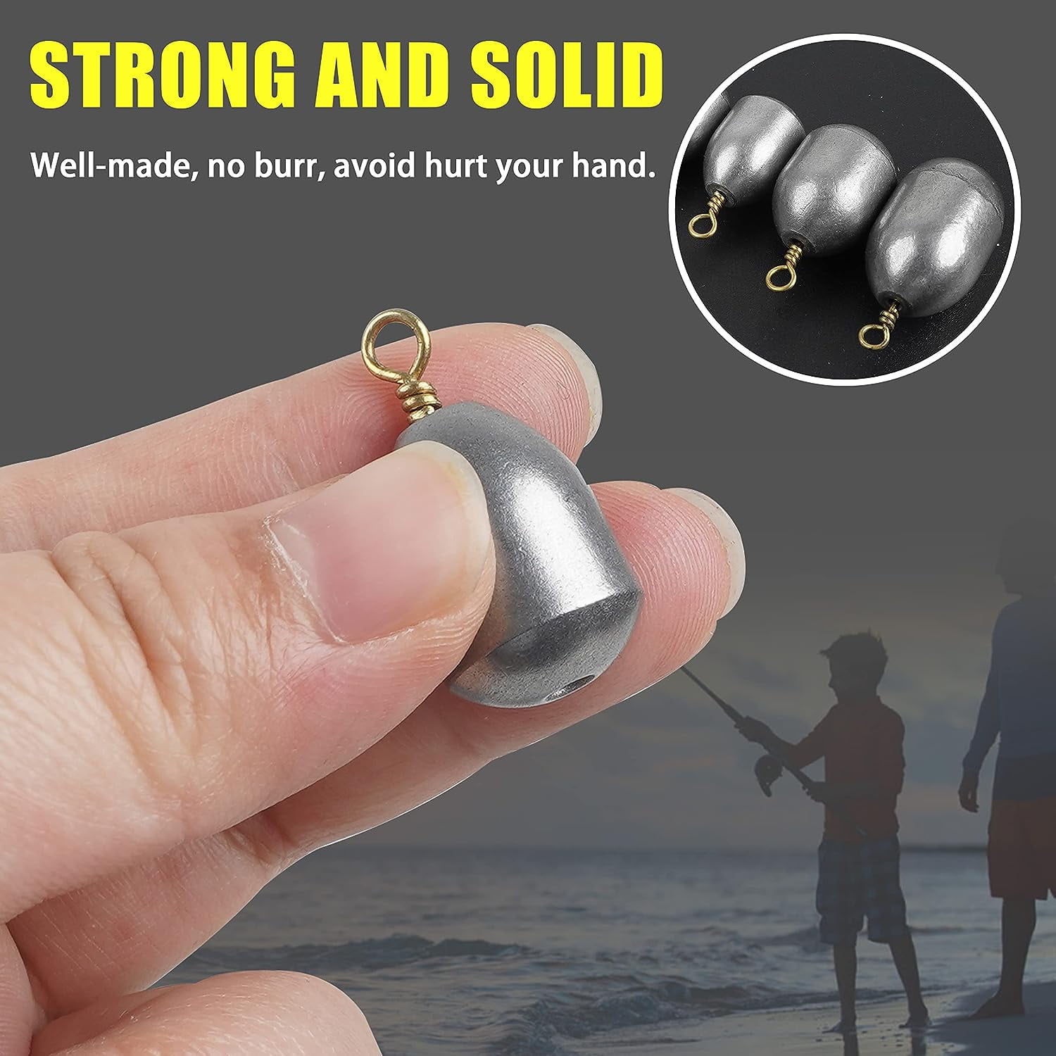 Iron Fishing Weights Assortment, 20pcs Fish Bass Sinkers Casting Weight Kit  with Tackle Box 5 Weights 